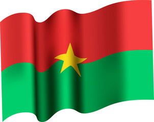 Burkina Faso Realistic 3D Waving Flag