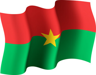 Burkina Faso Realistic 3D Waving Flag