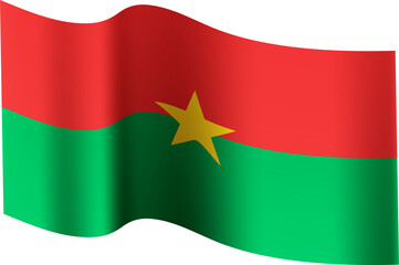 Burkina Faso Realistic 3D Waving Flag