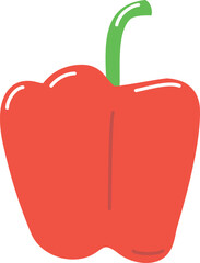 Red bell pepper color icon. Vegetable symbol