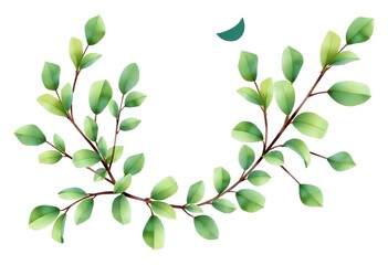 Obraz premium green laurel wreath on white background