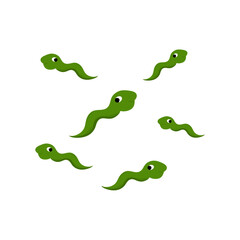 Vector Illustration Swimming tadpoles A small creature that has a long tail, lives in water, and grows into a frog.