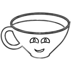 Cup with drink doodle drawing