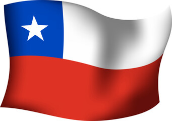 Chile Realistic 3D Waving Flag