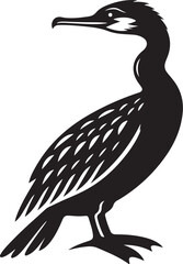 Cormorant silhouette and vector illustration