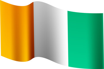 Côte d'Ivoire (Ivory Coast) Realistic 3D Waving Flag