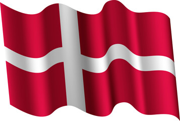 Denmark Realistic 3D Waving Flag