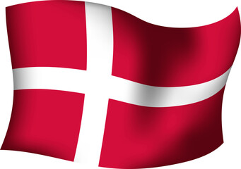 Fototapeta premium Denmark Realistic 3D Waving Flag