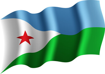 Djibouti Realistic 3D Waving Flag