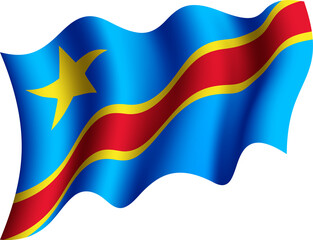 DR Congo Realistic 3D Waving Flag
