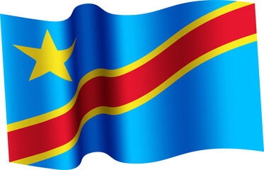 DR Congo Realistic 3D Waving Flag