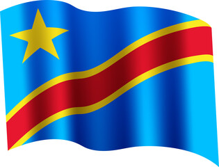 DR Congo Realistic 3D Waving Flag