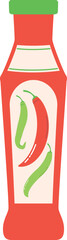 Red spicy sauce with hot peppers color icon