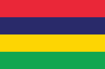 National flag of Mauritius. Mauritius flag. Vector illustration.