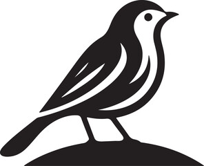 Robin icon silhouette vector art illustration