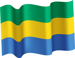 Fototapeta premium Gabon Realistic 3D Waving Flag