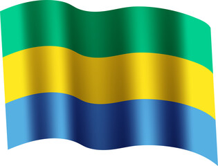 Gabon Realistic 3D Waving Flag
