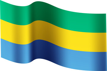 Gabon Realistic 3D Waving Flag