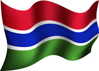 Gambia Realistic 3D Waving Flag