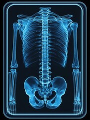 X-Ray Style Floating Blue Card with Rounded Corners Revealing Internal Structure in Dark Space