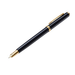 Naklejka premium Elegant black pen with a gold trim, perfect for writing notes, signing documents, or giving as a gift for professionals. transparent background