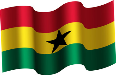 Ghana Realistic 3D Waving Flag