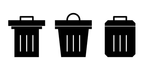 trash bin icon sheet vector simple design illustration 