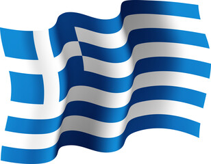 Greece Realistic 3D Waving Flag