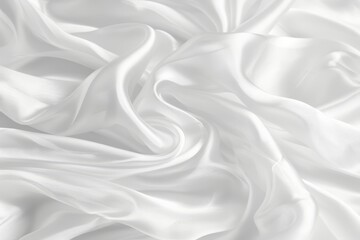 Obraz premium Flowing White Silk Fabric Texture as an Elegant Background for Designs, Prints, and Websites