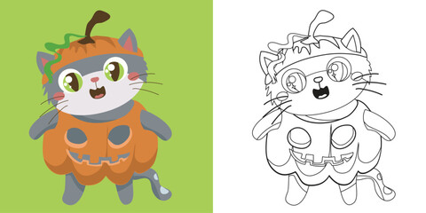 Obraz premium Coloring worksheet page. Fun activity for kids. Educational printable coloring worksheet. Printable activity page for kids. 