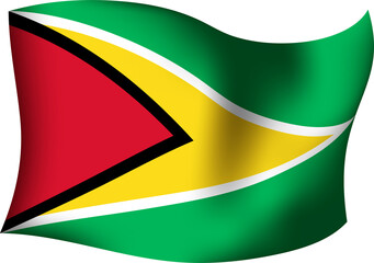 Guyana Realistic 3D Waving Flag