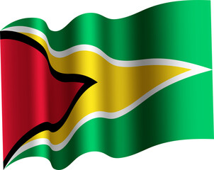 Guyana Realistic 3D Waving Flag