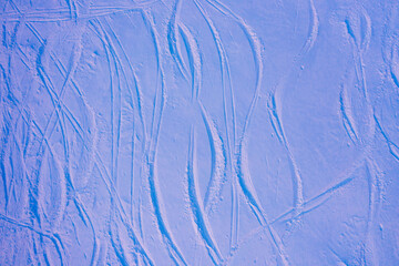 Ski Tracks in Snow with Soft Blue Lighting