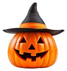 PNG  Halloween pumpkin with witch hat