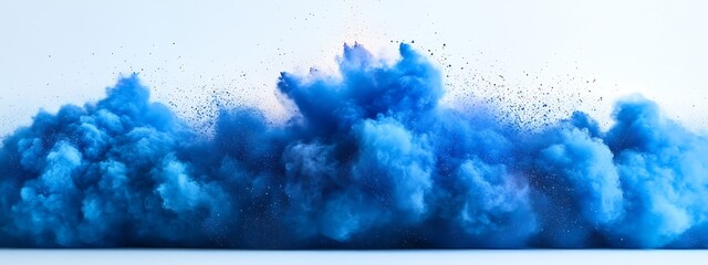  Bright blue Holi paint color powder festival explosion burst isolated white background. industrial print concept background isolated on a white background design 