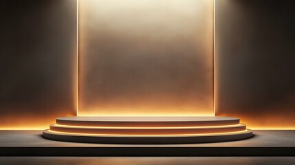 Obraz premium Podium with a backdrop designed for high-quality product presentations