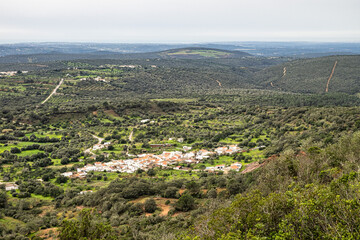 Hiking to the Rocha da Pena in Algarve region, Portugal,