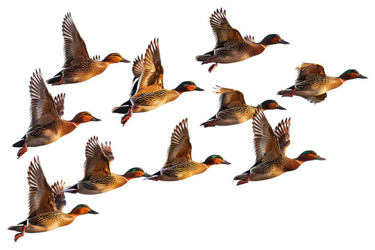 PNG Flying ducks in formation