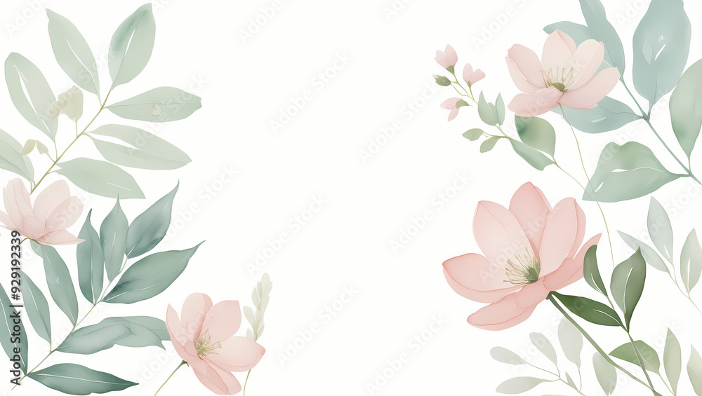 Canvas Prints delicate botanical watercolor generative ai