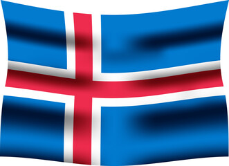 Obraz premium Iceland Realistic 3D Waving Flag