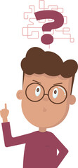 cartoon boy asks
