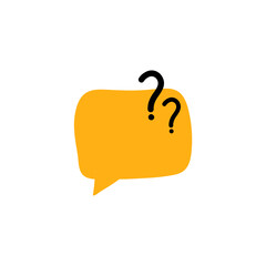 Speech bubble with question mark icon