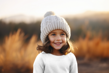 PNG kid's knitted sweater mockup, transparent design
