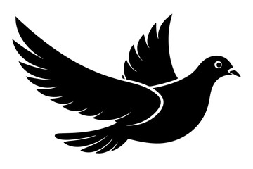 Dove Silhouette black vector illustration