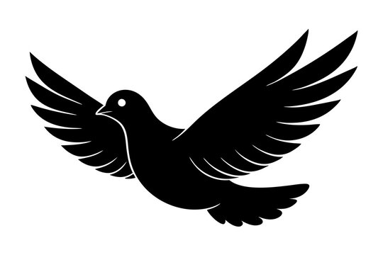 recommend clip art: Dove Silhouette black vector illustration