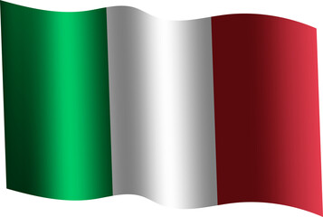 Italy Realistic 3D Waving Flag