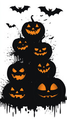 Halloween Pumpkins Banner Design with Copy Space