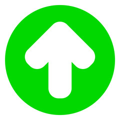 white arrow up direction on green circle png format
