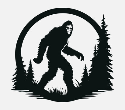 recommend clip art: Bigfoot, Sasquatch silhouette on transparent background