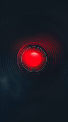 Minimalist Red Dot Recording Icon on Dark Background - Symbolizing Modern Audio and Video Capture Technology